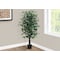 Monarch Specialties Artificial Plant, 58" Tall, Ficus Tree, Indoor, Faux, Fake, Floor, Greenery, Potted, Decorative I 9564 - alternate 2